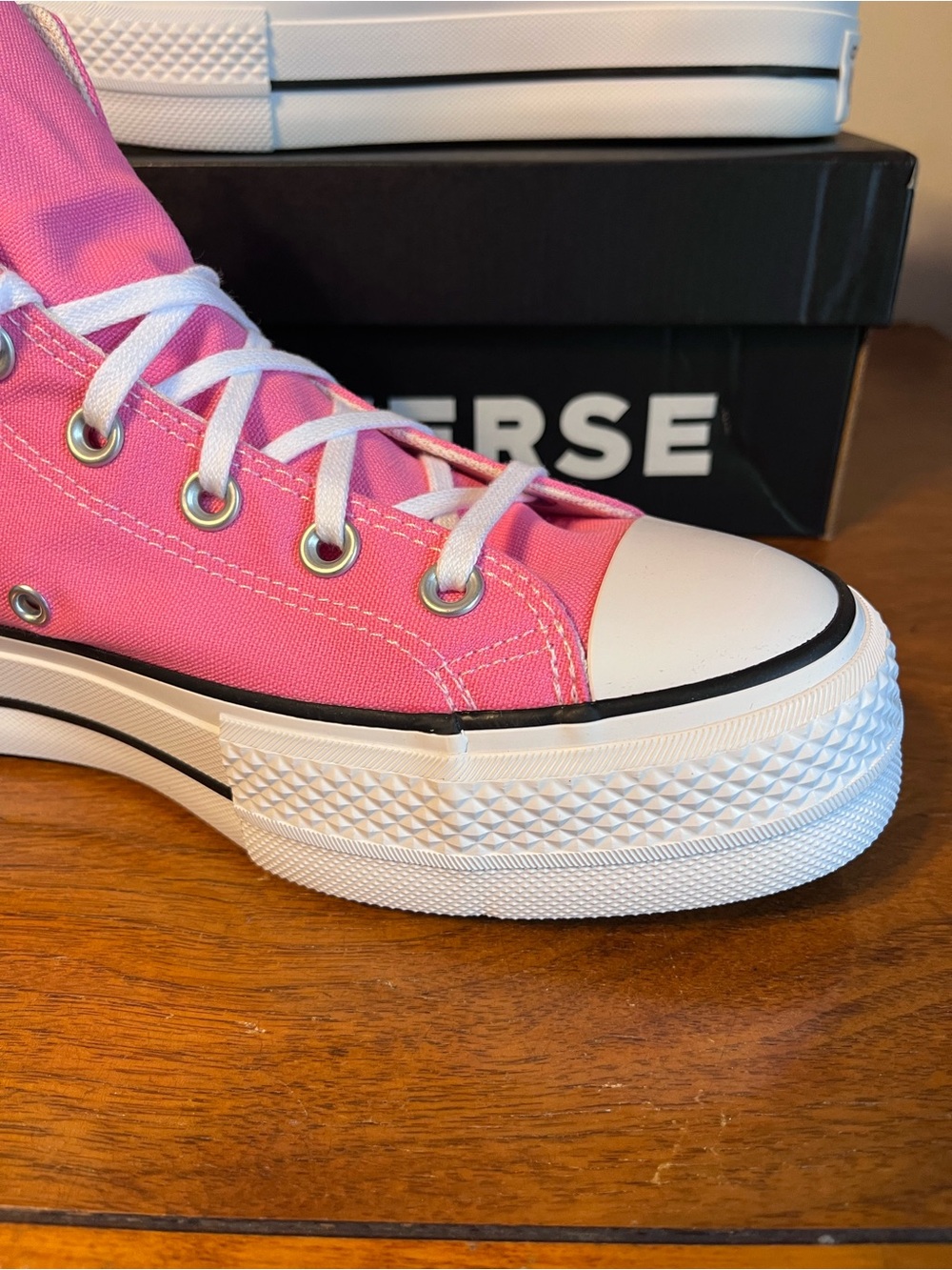 CONVERSE Women's Chuck Taylor All Star Pink Platform Sneakers - Picture 3 of 9